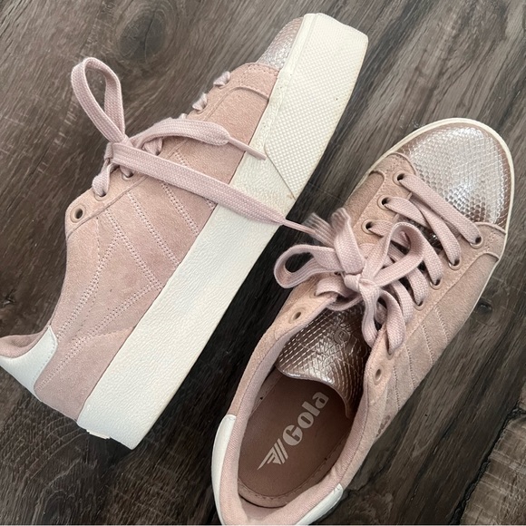 Gola Orchid Viper Blossom Pink Lace-Up Platform Sneakers - Picture 9 of 12